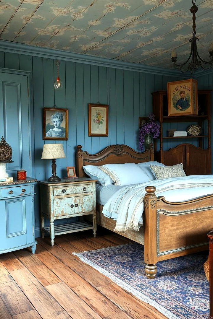 Vintage Blue Charm - 22 Blue and Purple Bedroom Ideas