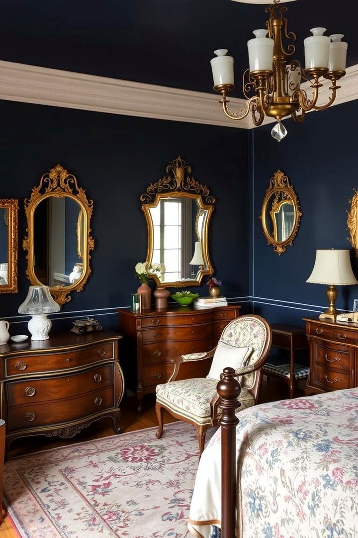 Vintage Blue Elegance - 22 Dark Blue Bedroom Ideas