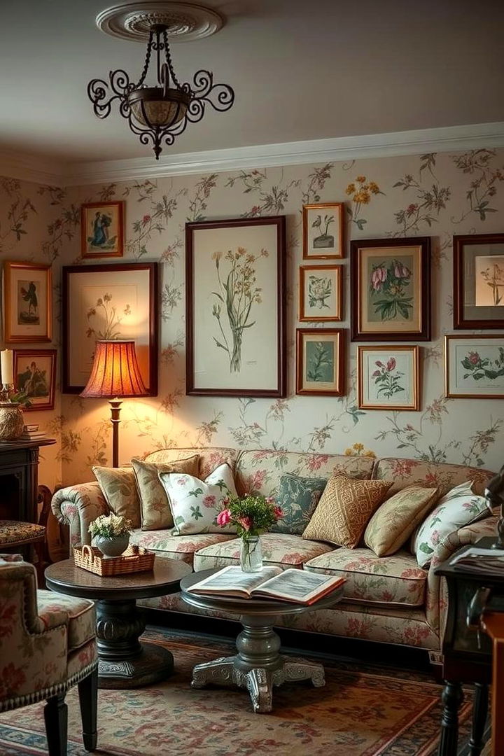 Vintage Botanical Prints - 22 Living Room Wallpaper Ideas