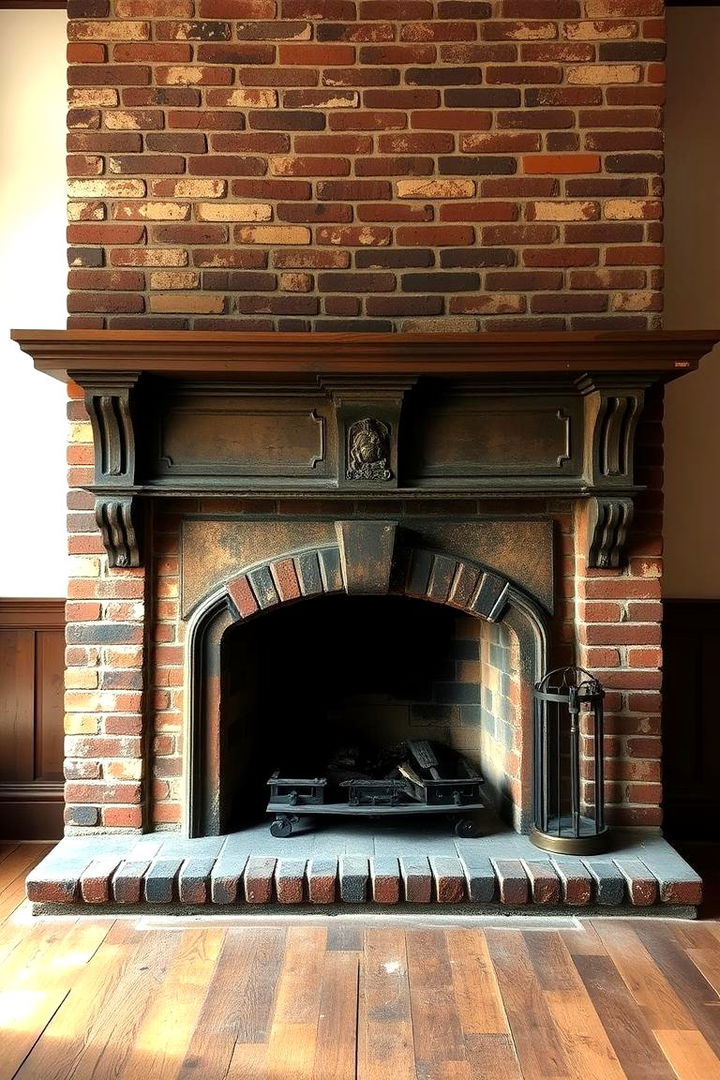 Vintage Brick Allure - 22 Brick Fireplace Ideas