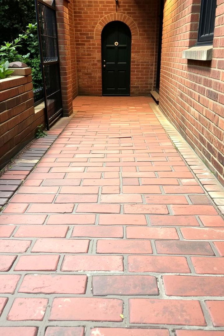 Vintage Brick Sloped Walkway - 22 Sloped Walkway Ideas