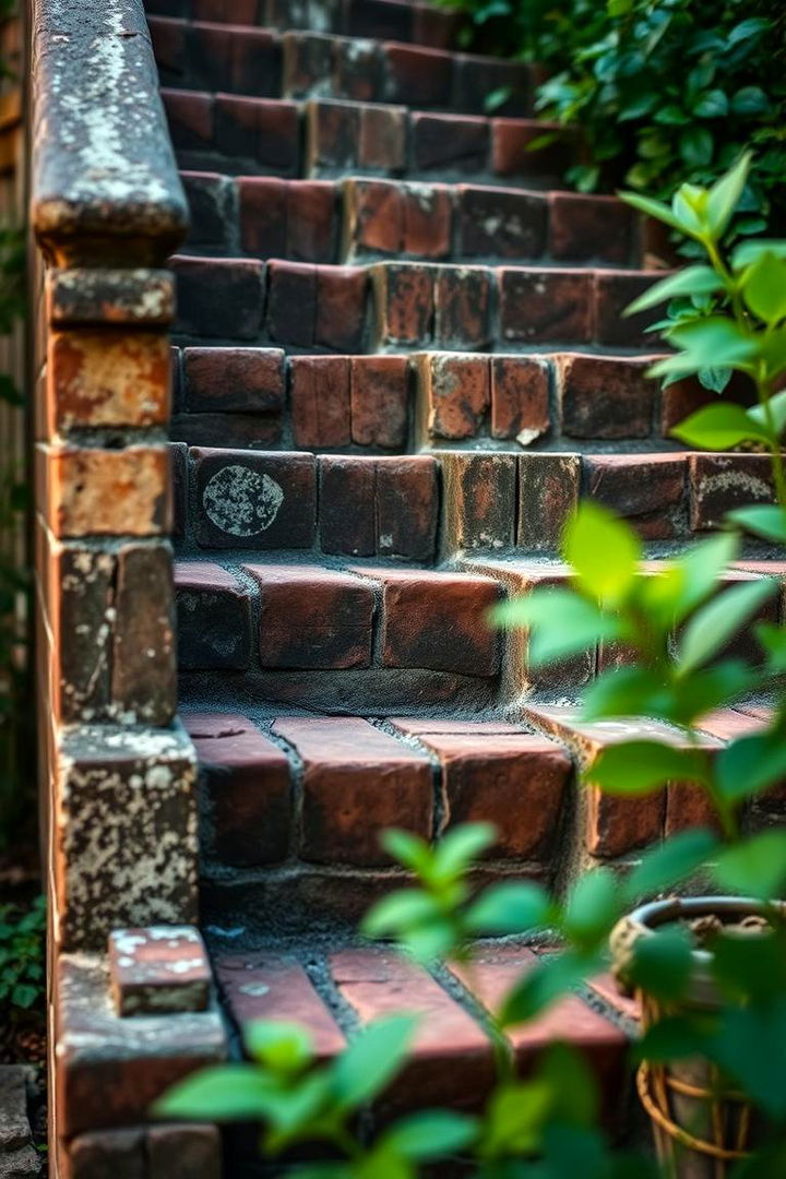 Vintage Brick Steps - 22 Brick Landscaping Ideas