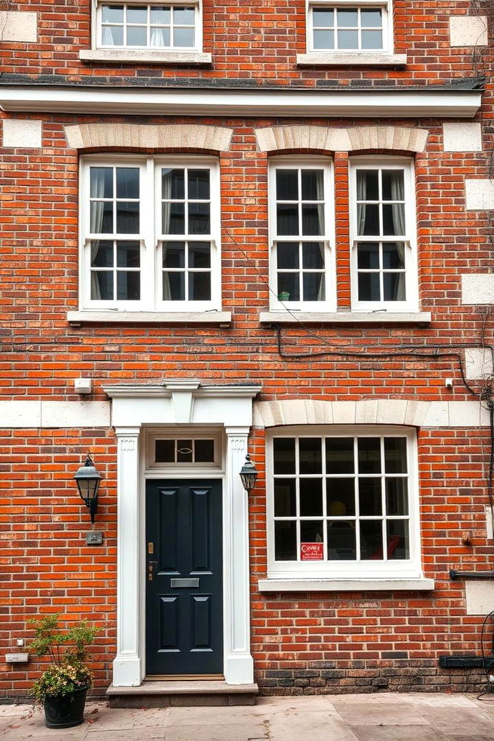 Vintage Brick with Contemporary White Details - 22 Exterior Brick and Paint Color Combinations