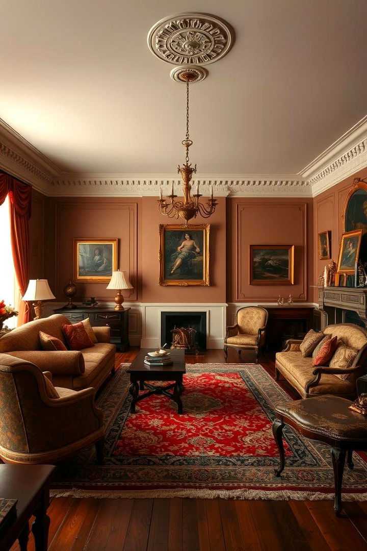Vintage Brown Elegance - 22 Brown Living Room Ideas