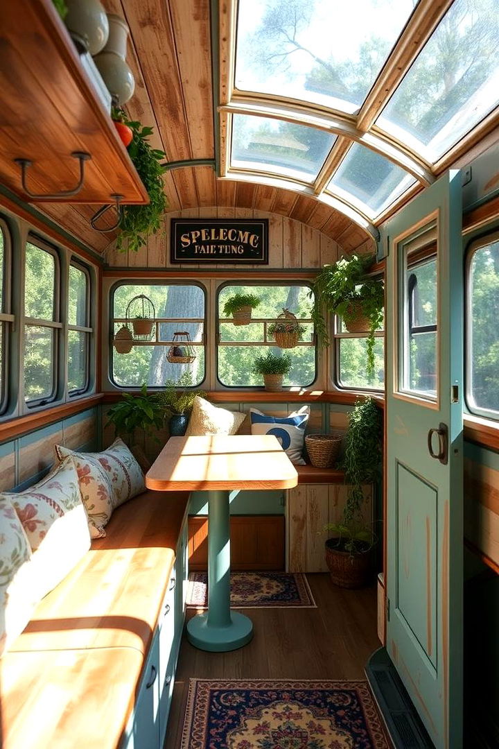Vintage Bus Garden Retreat - 22 School Bus Greenhouse Ideas