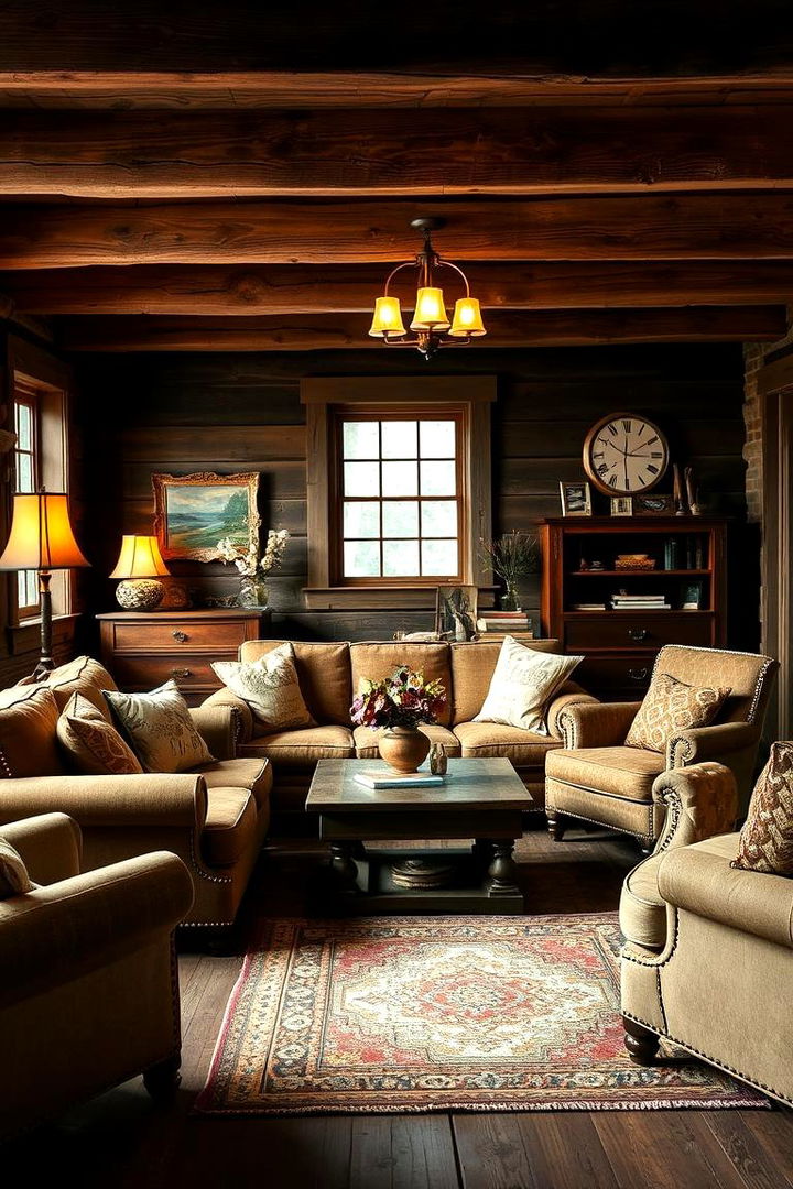 Vintage Cabin Accents - 22 Cabin Living Room Ideas