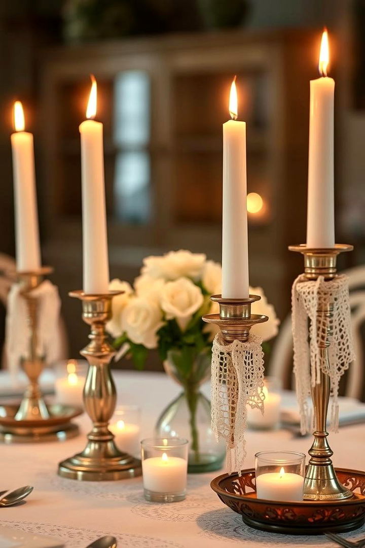 Vintage Candlelit Romance - 22 Dining Table Centerpiece Ideas