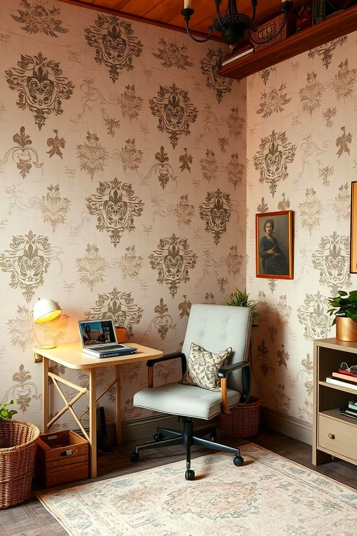 Vintage Charm - 22 Office Wallpaper Ideas