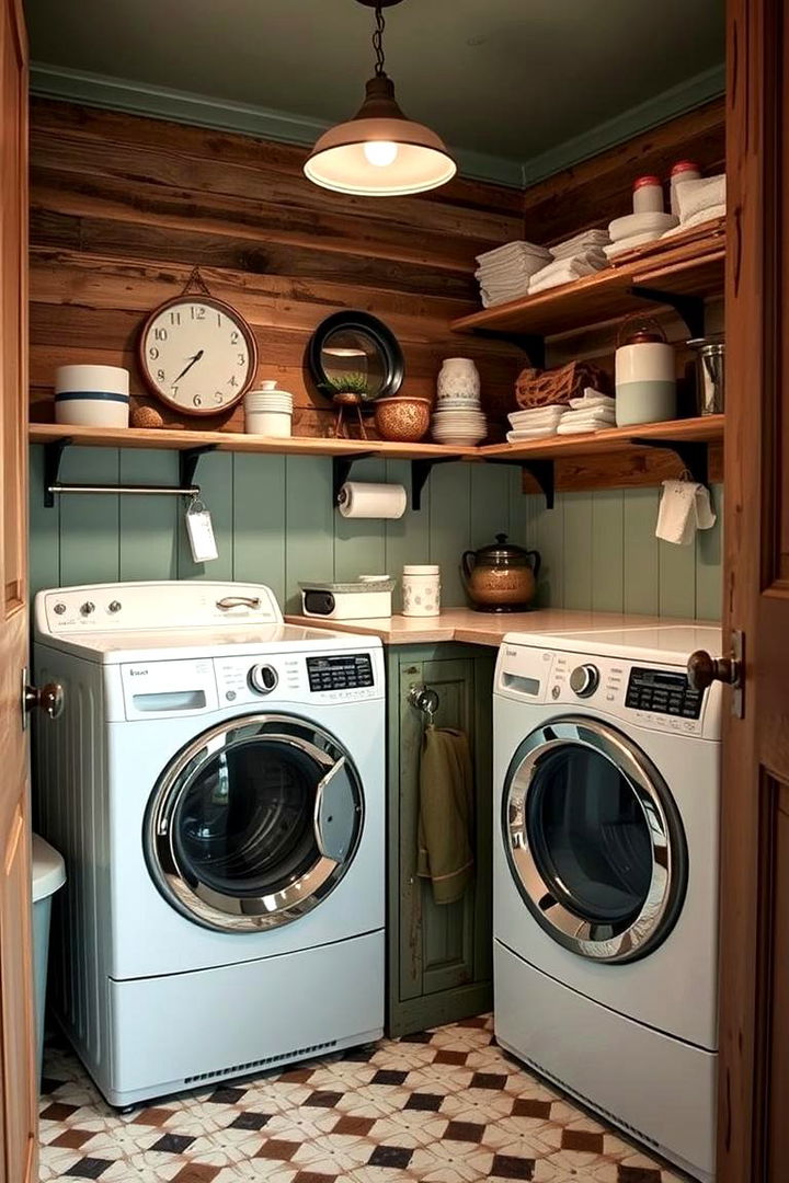 Vintage Charm - 22 Sage Green Laundry Room Ideas