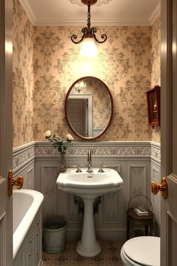 Vintage Charm - 22 Bathroom Wallpaper Ideas