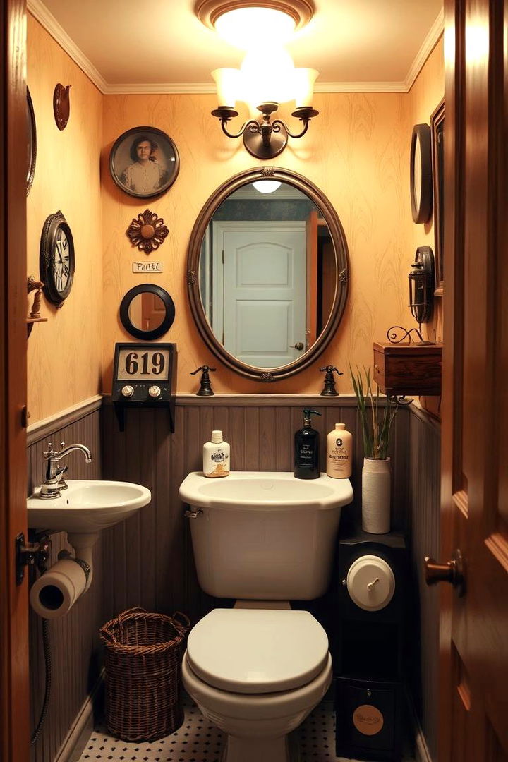 Vintage Charm Accents - 22 Eclectic Powder Room Ideas