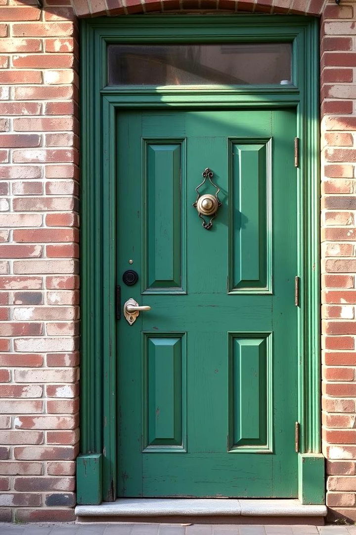 Vintage Charm Entrance - 22 Emerald Green Front Door Ideas