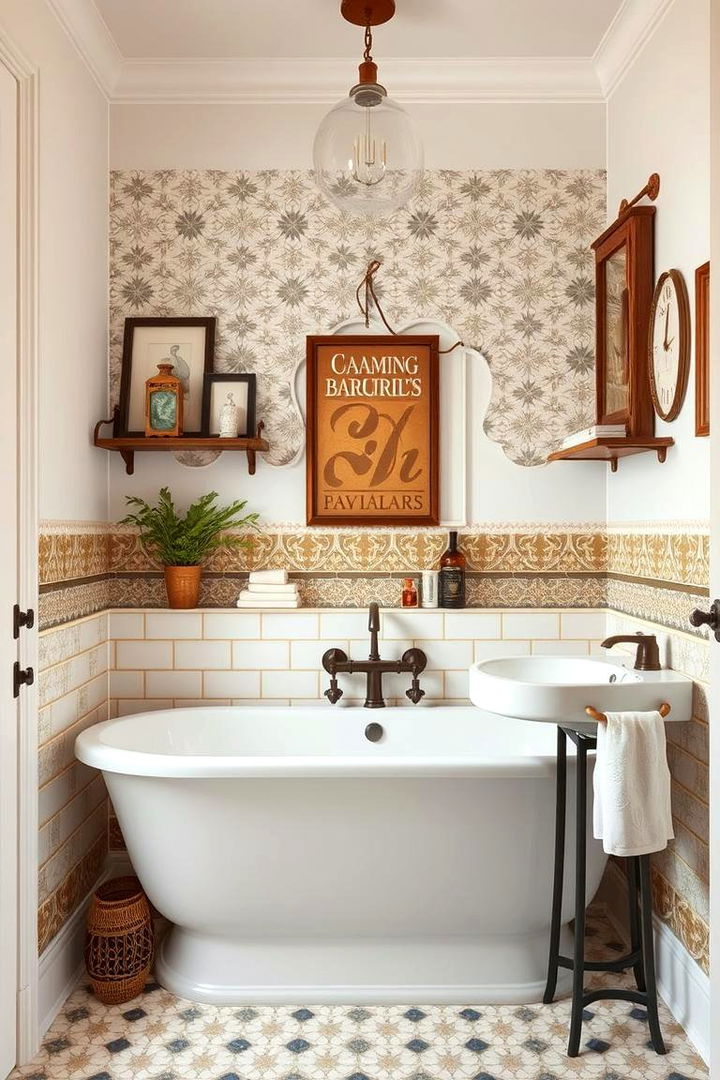 Vintage Charm Fusion - 22 Half-wall Tile Bathroom Ideas