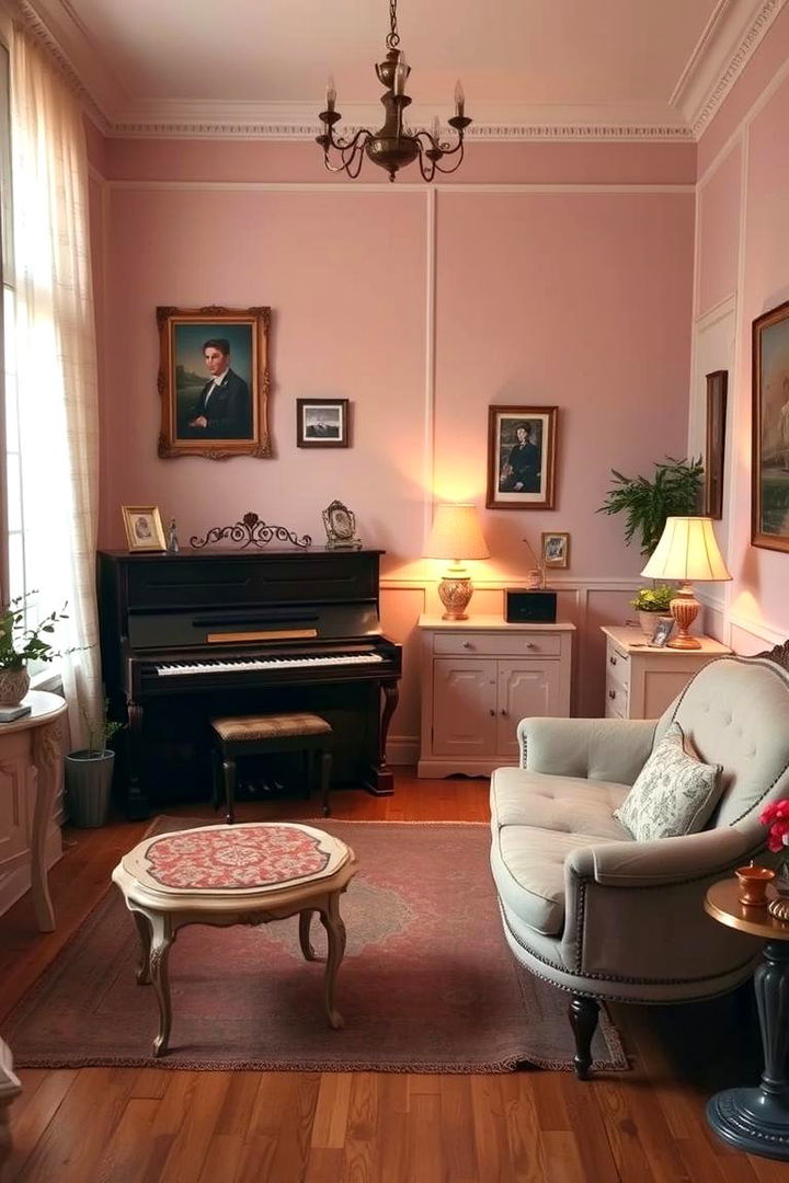 Vintage Charm Piano Room - 22 Piano Room Ideas