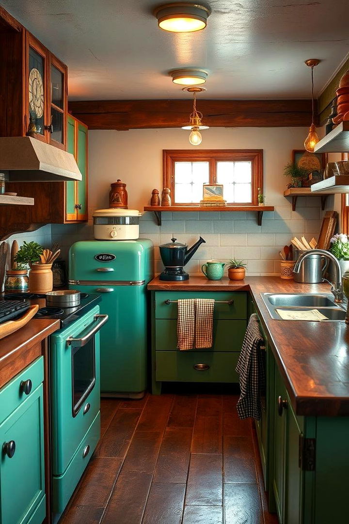 Vintage Charm Reimagined - 22 Green and Brown Kitchen Ideas