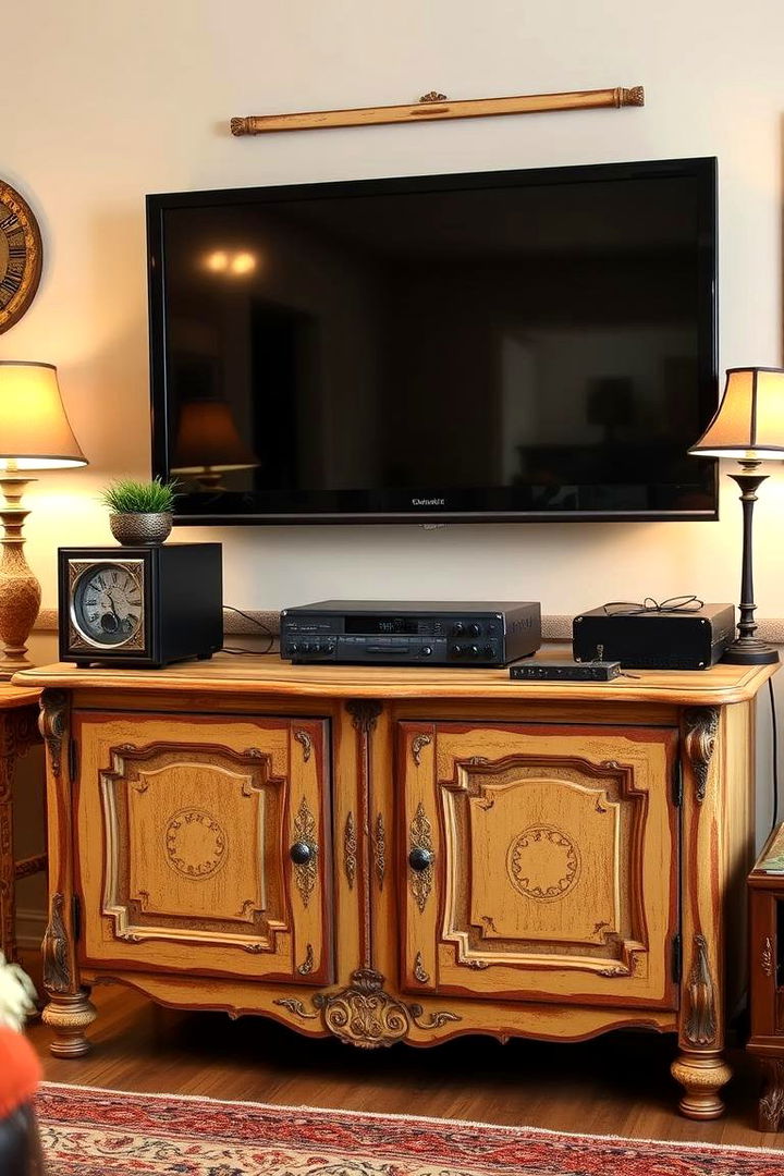 Vintage Charm Revival - 22 Tv Console Decor Ideas