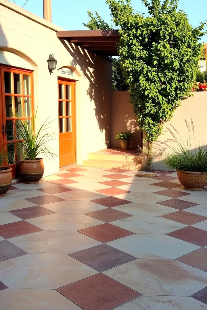 Vintage Charm Revival - 22 Painted Concrete Patio Ideas