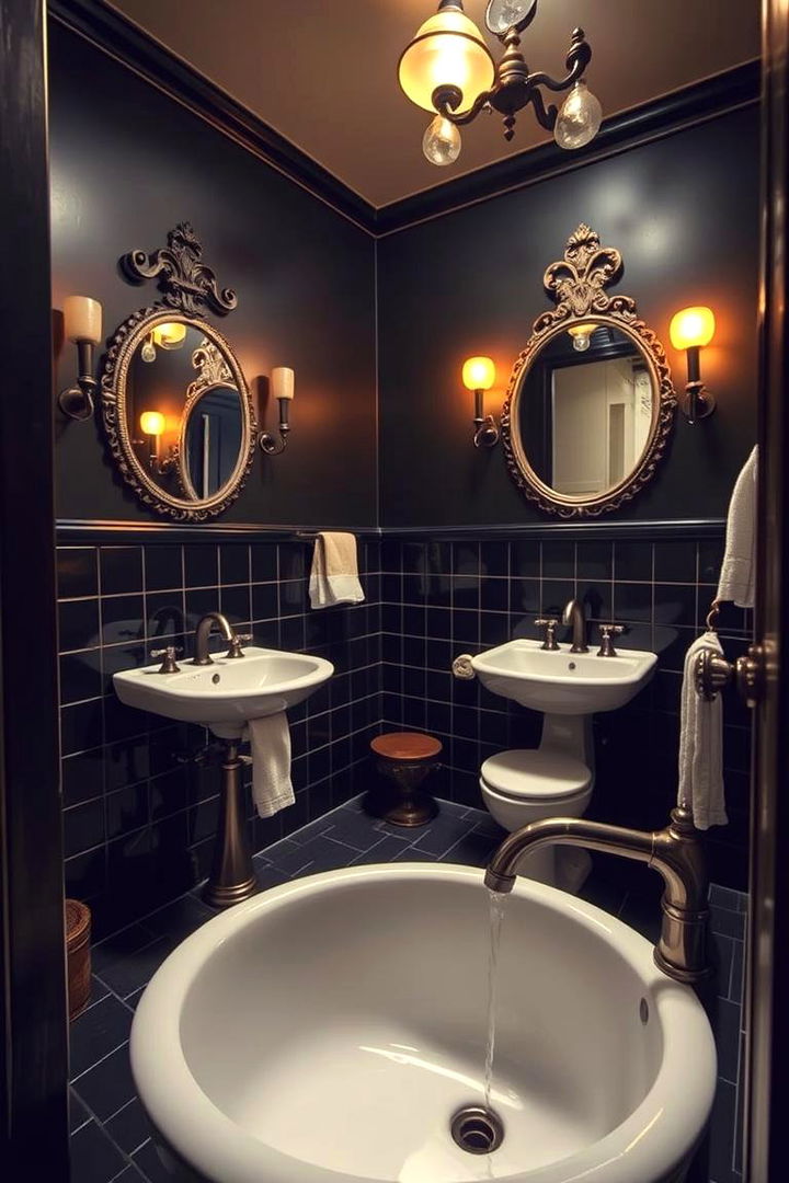 Vintage Charm Revival - 22 Black Floor Bathroom Ideas