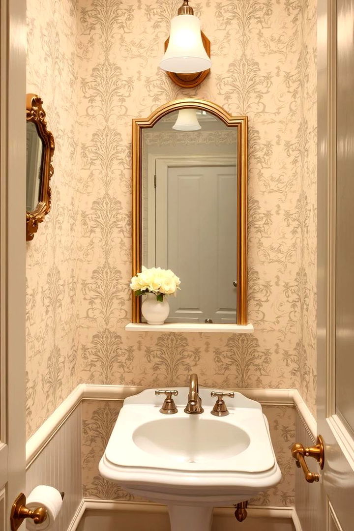 Vintage Charm Wallpapers - 22 Powder Room Wallpaper Ideas