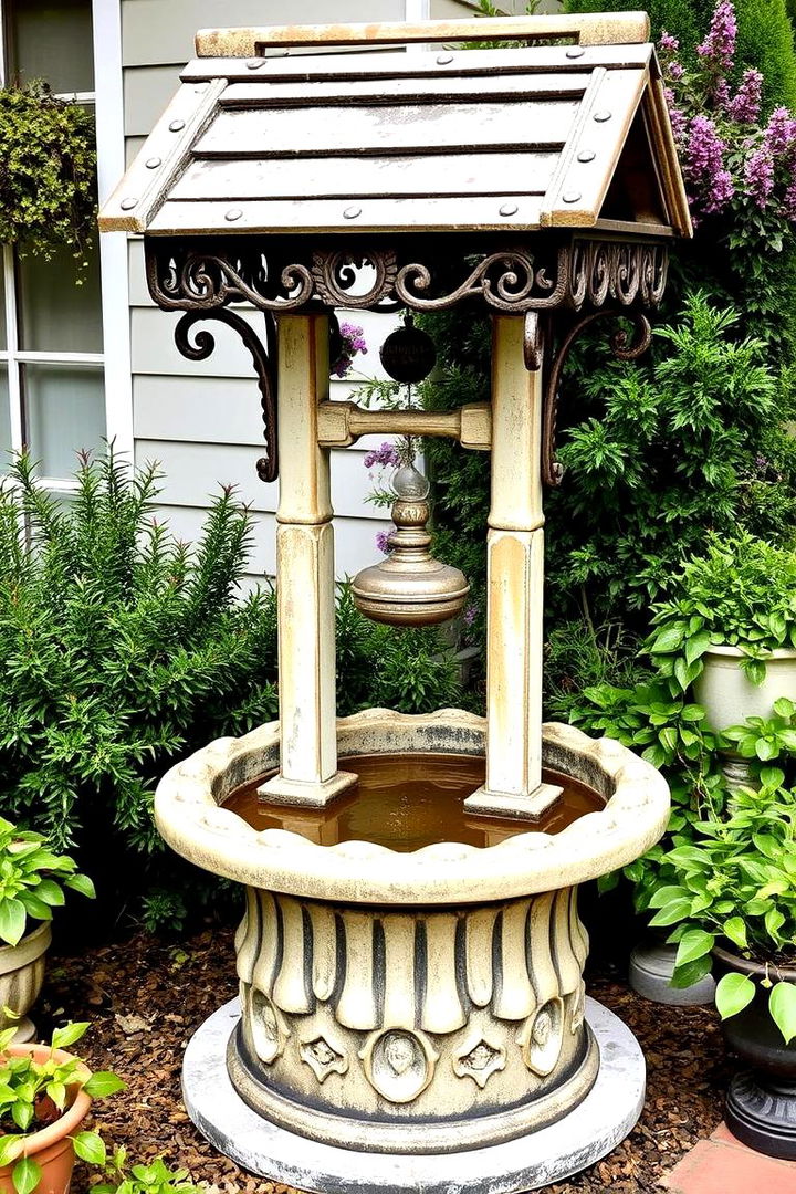 Vintage Charm Wishing Well - 22 Outdoor Wishing Well Garden Ideas