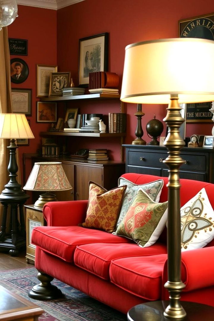 Vintage Charm and Timeless Flair - 22 Red Couch Living Room Ideas