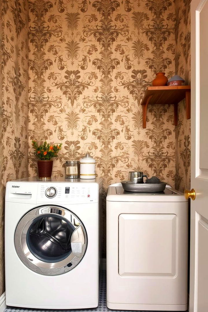 Vintage Charm in Laundry Decor - 22 Laundry Room Wallpaper Ideas