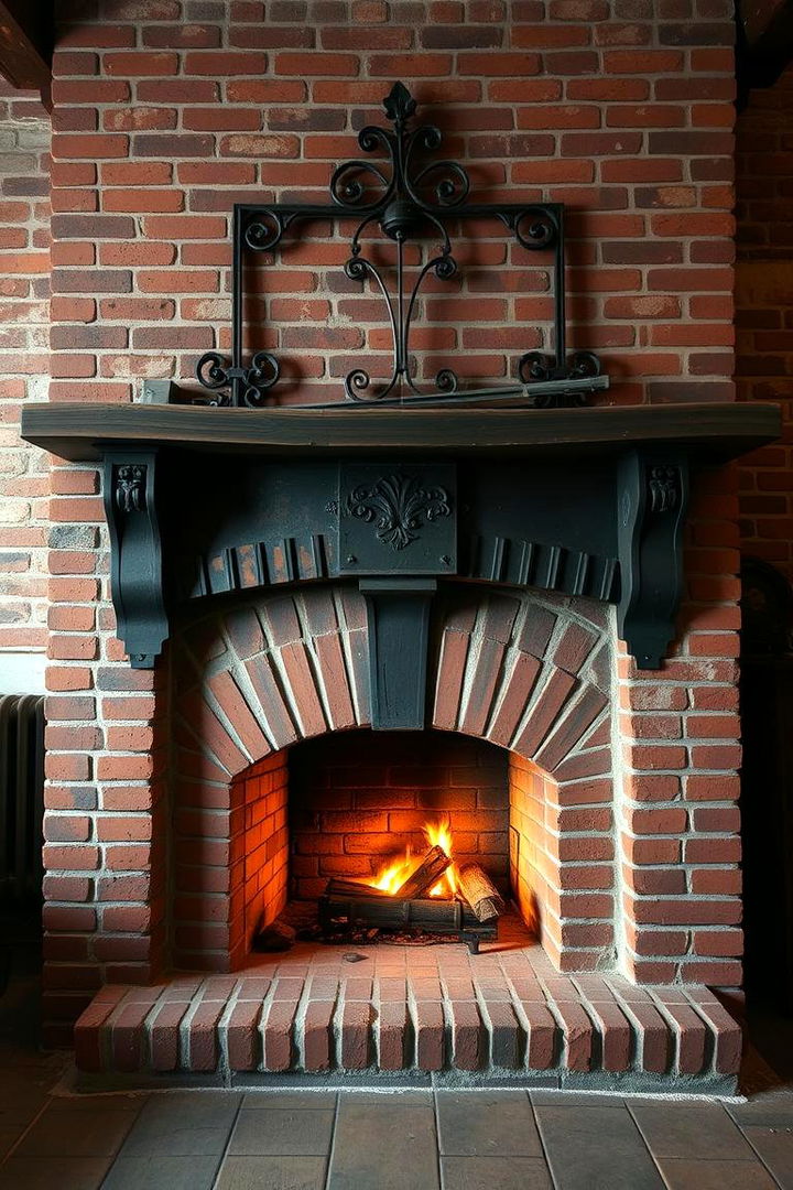 Vintage Charm with Exposed Brick - 22 Rustic Brick Fireplace Ideas