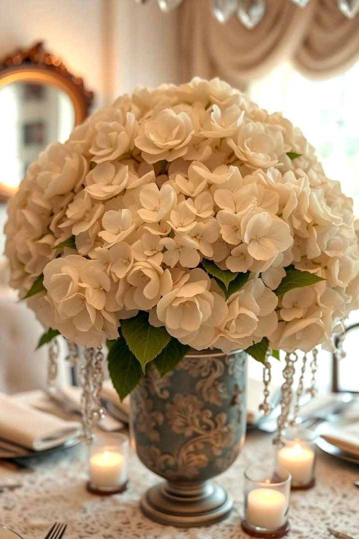 Vintage Charm with Hydrangea Centerpiece - 22 Hydrangea Centerpiece Ideas