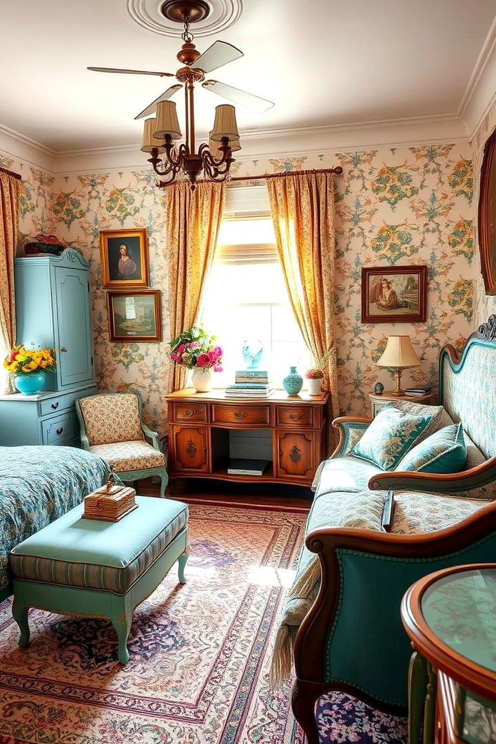 Vintage Charm with Turquoise Elements - 22 Turquoise Bedroom Ideas