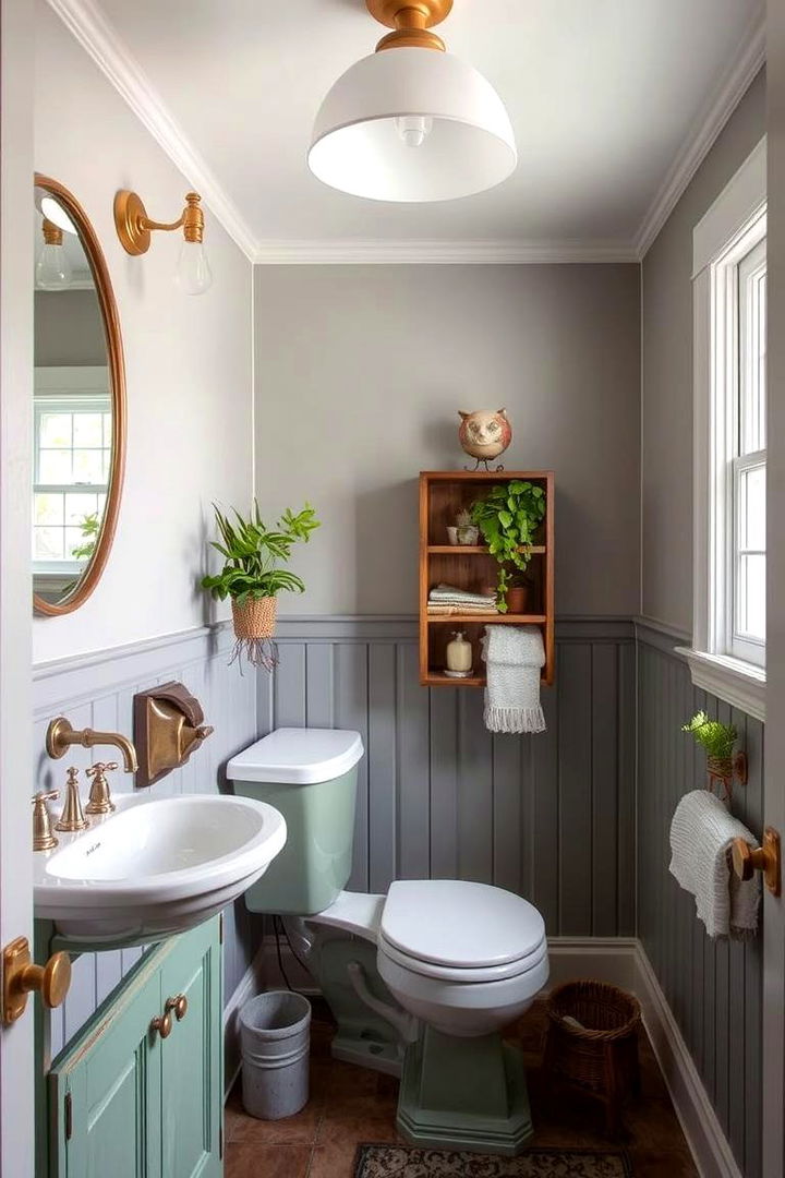 Vintage Charm with a Contemporary Twist - 22 Green and Grey Bathroom Ideas