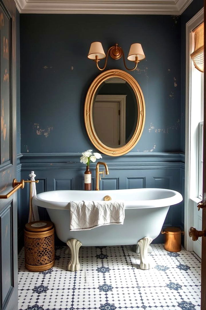 Vintage Charm with a Modern Twist - 22 Blue and Gold Bathroom Ideas