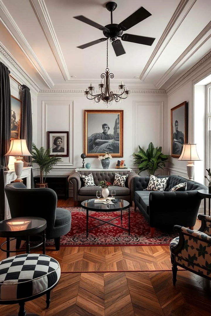 Vintage Chic Black and White - 22 Black and White Living Room Ideas