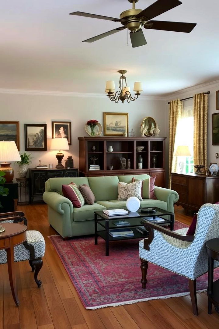 Vintage Chic with a Sage Touch - 22 sage green couch living room ideas