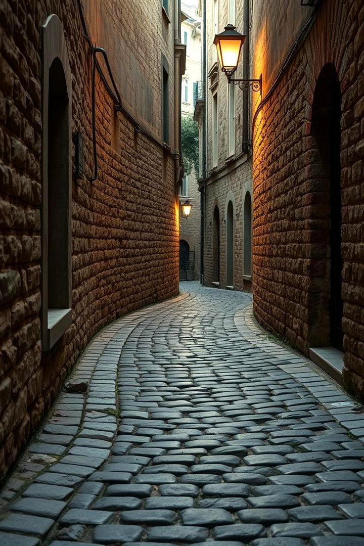 Vintage Cobblestone Curved Walkway - 22 Curved Walkway Ideas