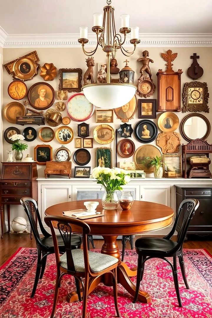 Vintage Collection Display - 22 Dining Room Accent Wall Ideas