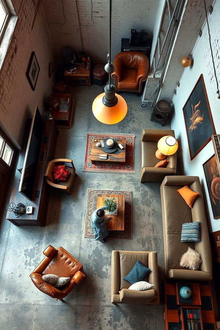 Vintage Concrete Vibes - 22 Rustic Concrete Floor Living Room Ideas