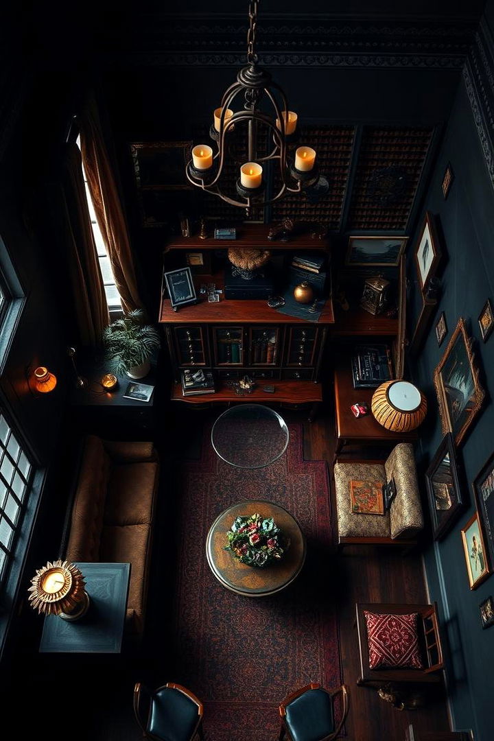 Vintage Dark Charm - 22 Dark Living Room Ideas