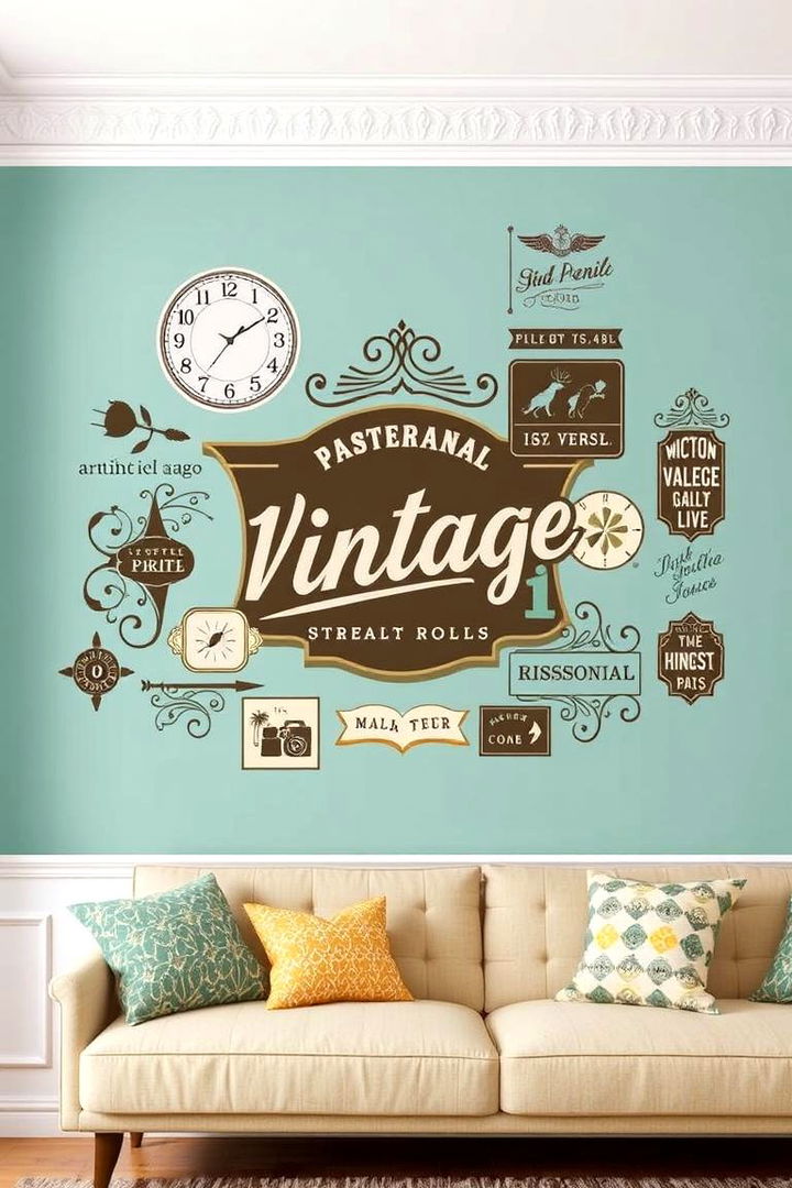Vintage Decal Patterns - 22 Bedroom Accent Wall Ideas