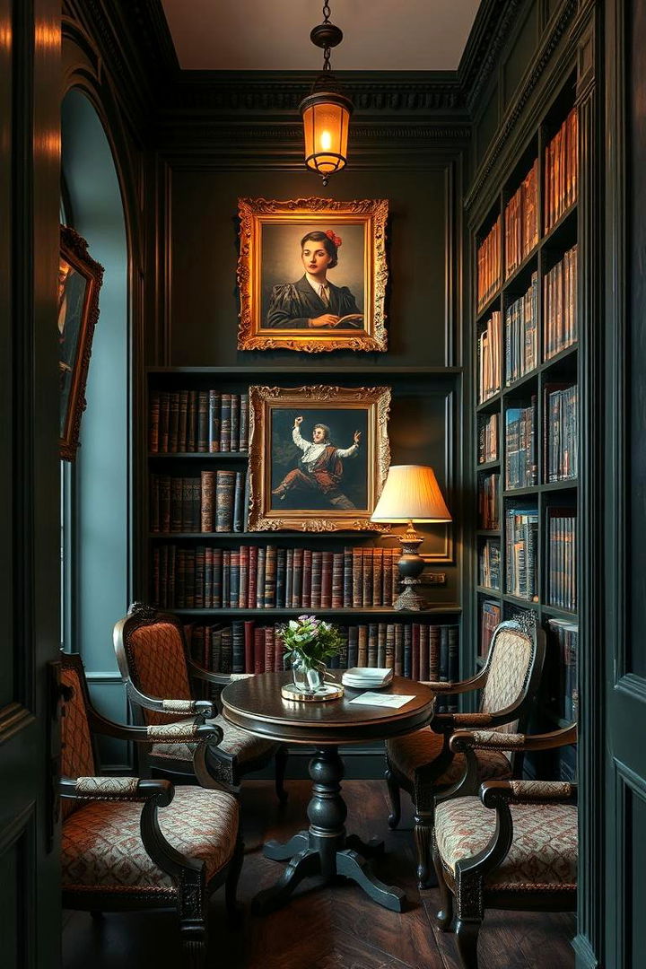 Vintage Decor Accents - 22 Dark Green Home Library Ideas and Inspiration