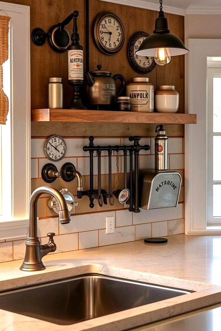 Vintage Decorative Fixtures - 22 Kitchen Accent Wall Ideas