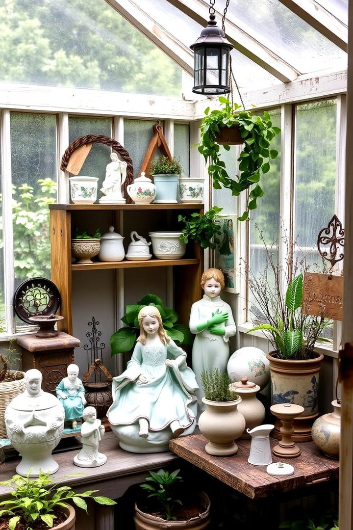 Vintage Decorative Pieces - 22 Greenhouse Decor Ideas