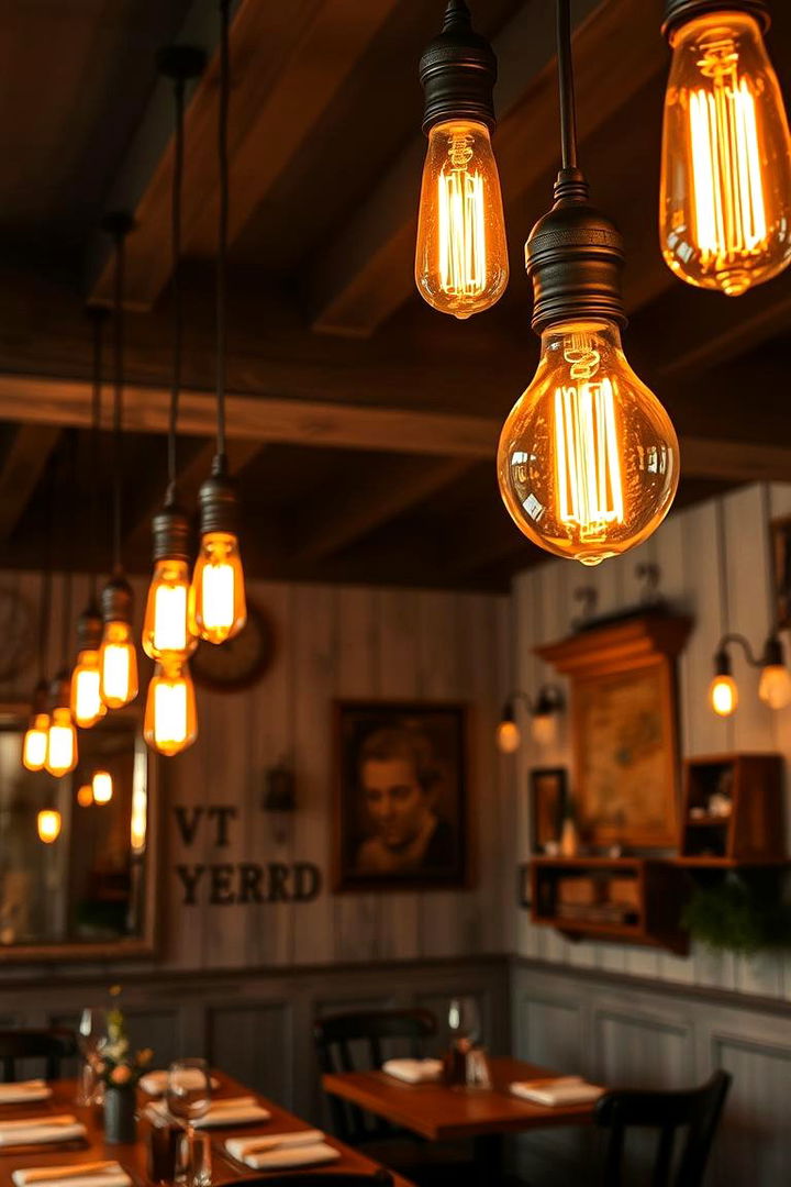 Vintage Edison Bulbs for Authentic Charm - 22 Small Dining Room Lighting Ideas