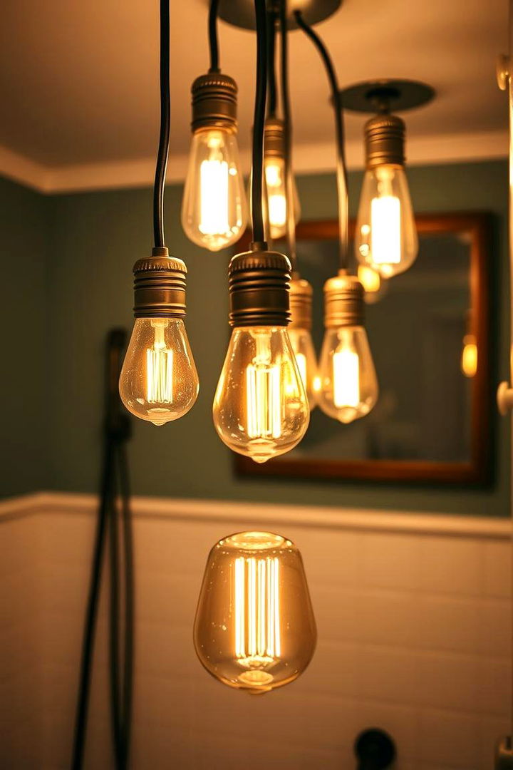 Vintage Edison Lighting for Atmosphere - 22 Industrial Bathroom Ideas