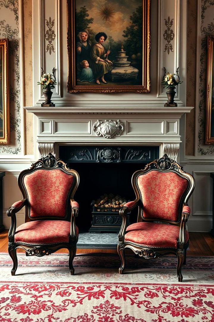 Vintage Elegance Statement - 22 Chairs in Front of Fireplace Ideas