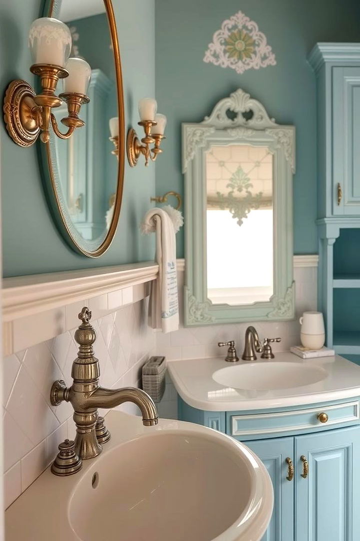 Vintage Elegance in Blue and White - 22 Blue and White Bathroom Ideas