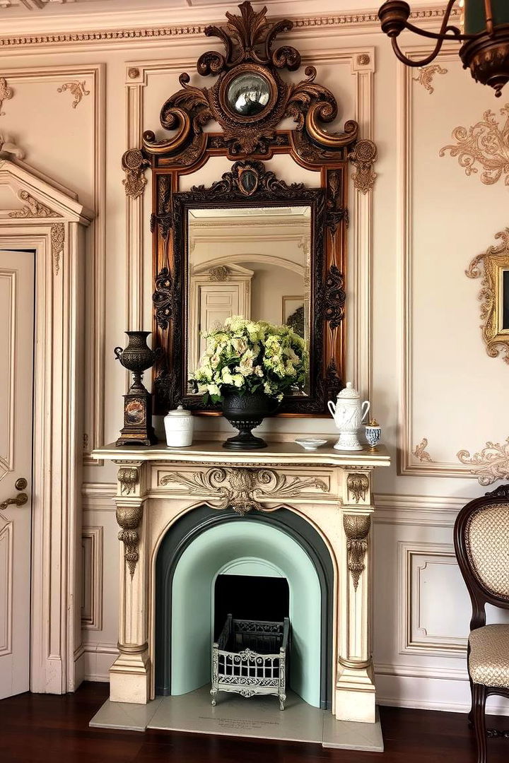 Vintage Elegance with Sage Green Accents - 22 Sage Green Fireplace Ideas