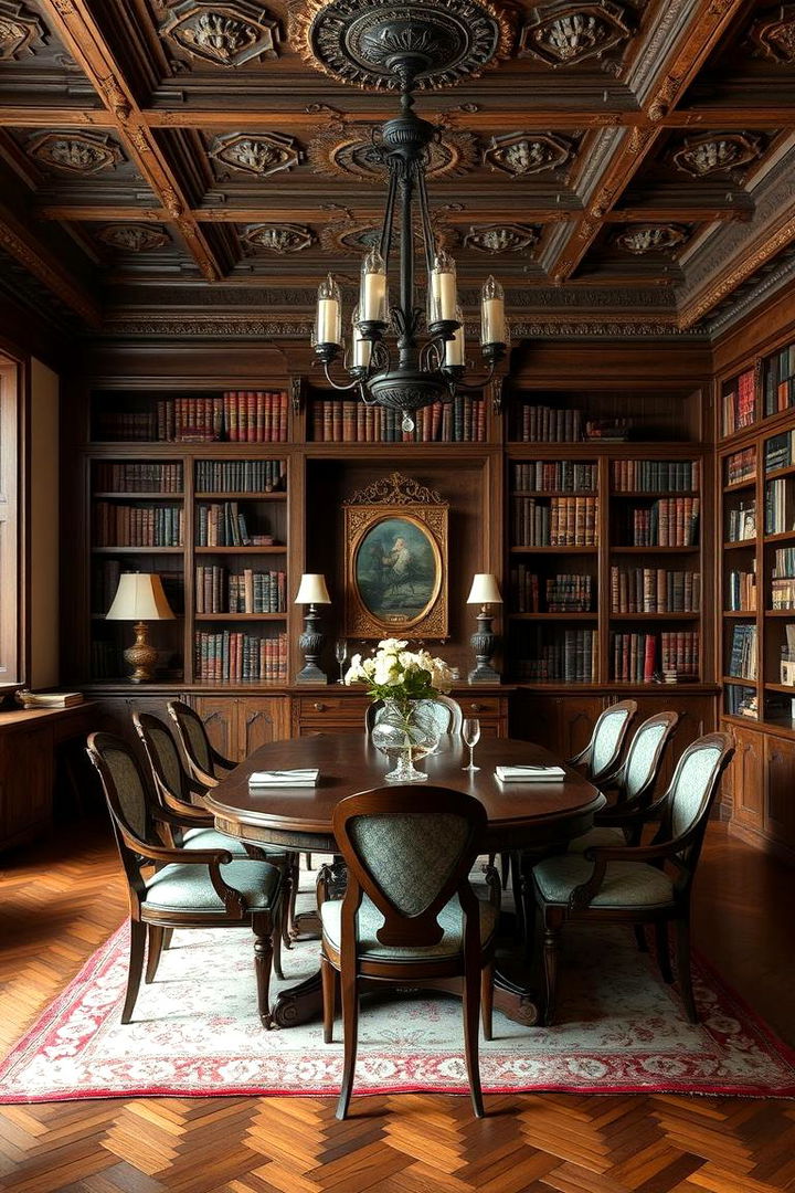 Vintage Elegance with a Twist - 22 Library Dining Room Combo Ideas