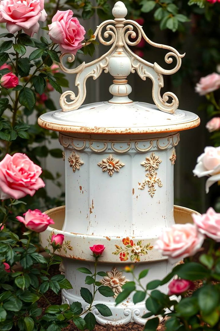 Vintage Enamel Wishing Well Garden - 22 Outdoor Wishing Well Garden Ideas