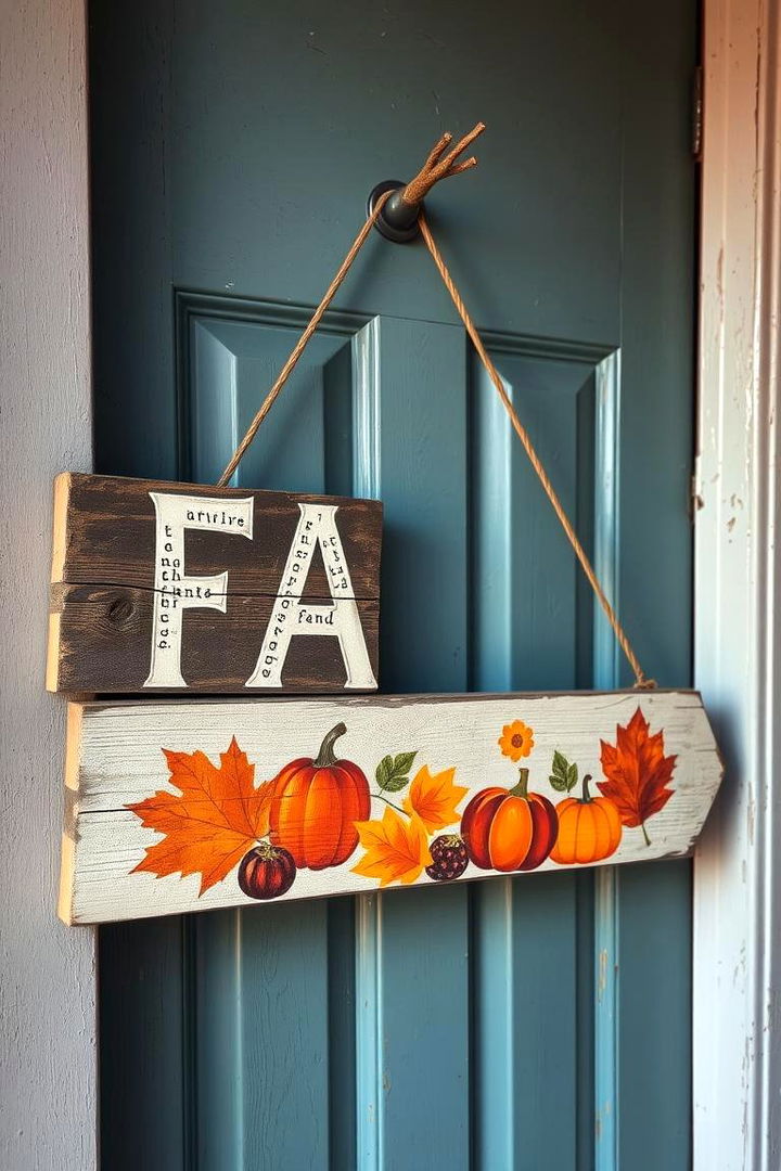 Vintage Fall Signs - 22 Front Door Fall Decor Ideas