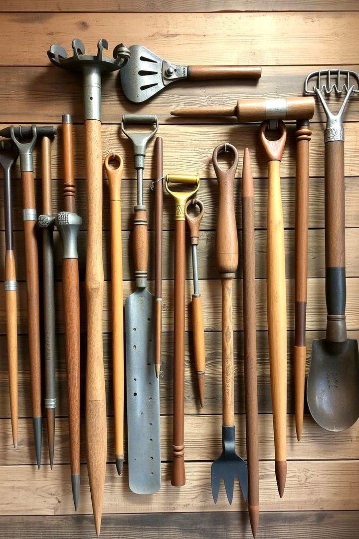 Vintage Farm Tools Decor - 22 Farmhouse Entryway Ideas